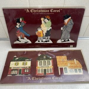 Department 56 VTG “A Christmas Carol" Cold Cast porcelain Ornaments Set Of 6